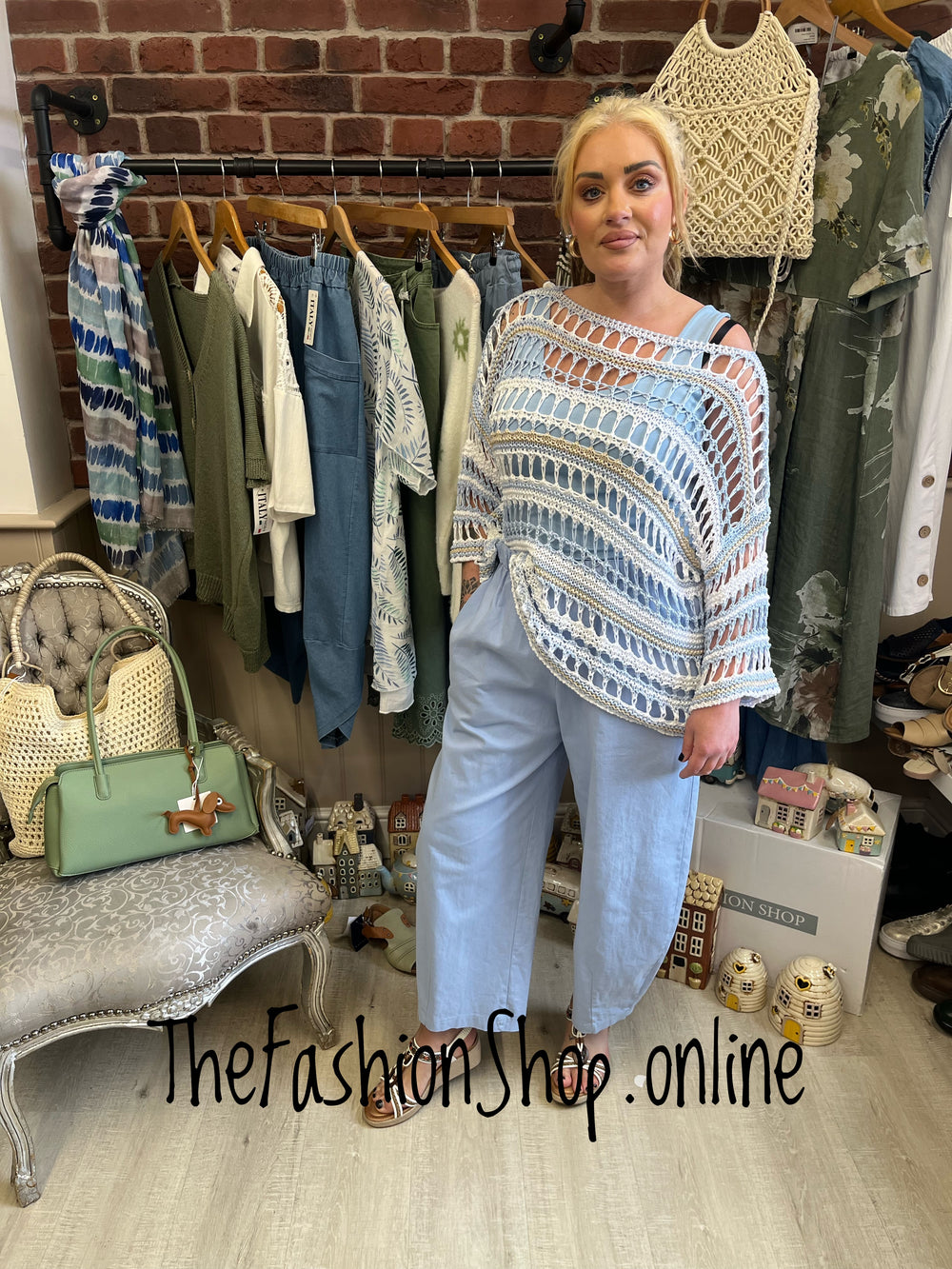 Bethany light blue balloon trousers 10-16