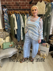 Bethany light blue balloon trousers 10-16