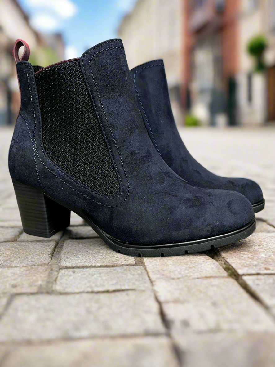 Marco Tozzi navy heeled Chelsea ankle boot 4-9