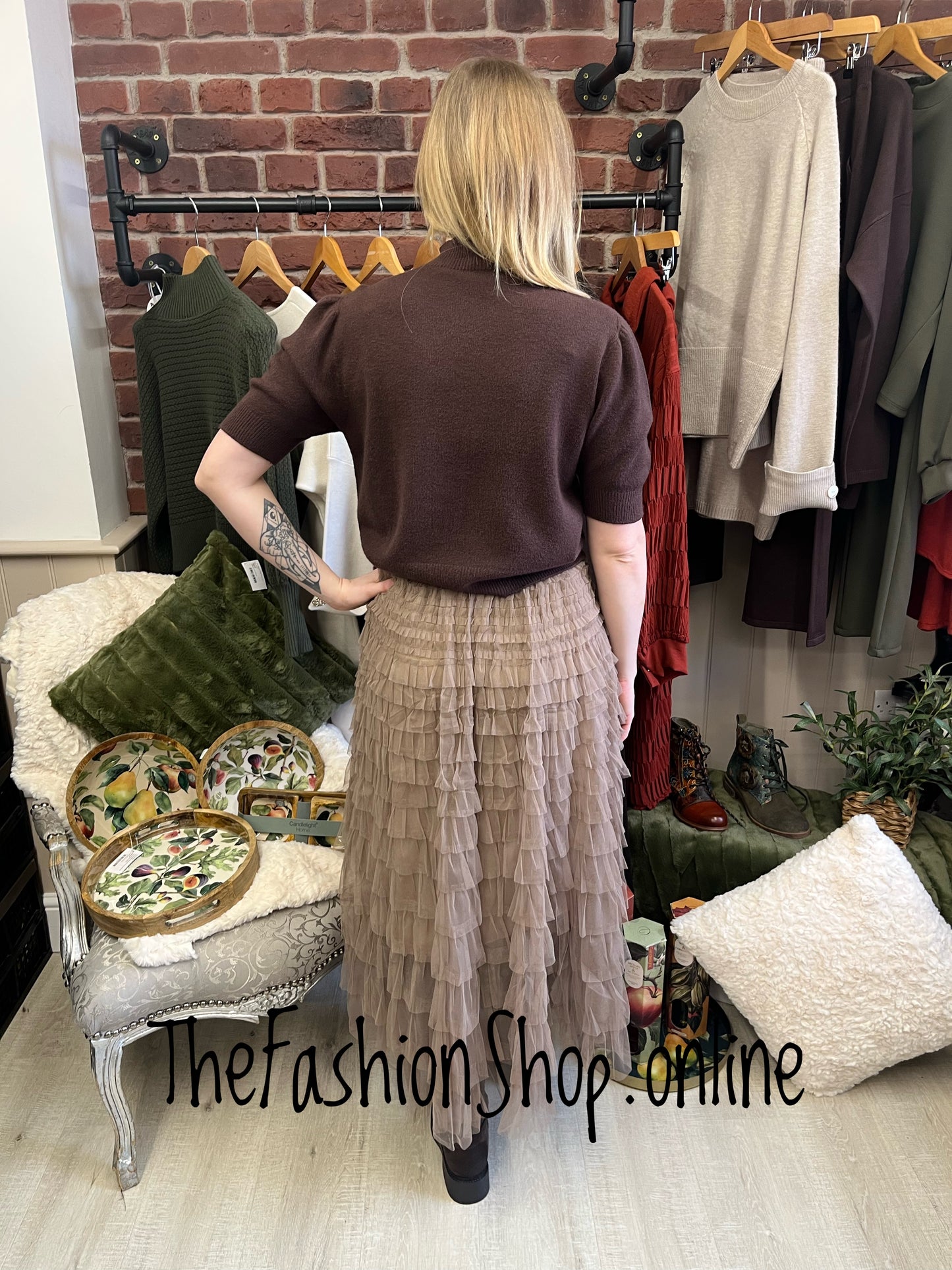 Milan Brown Short Sleeve Turtle Neck Knit 8-16