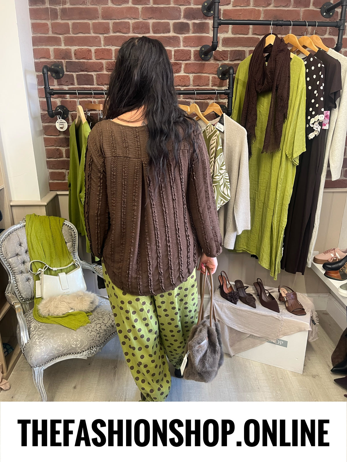Isla brown stud top with vest 10-18
