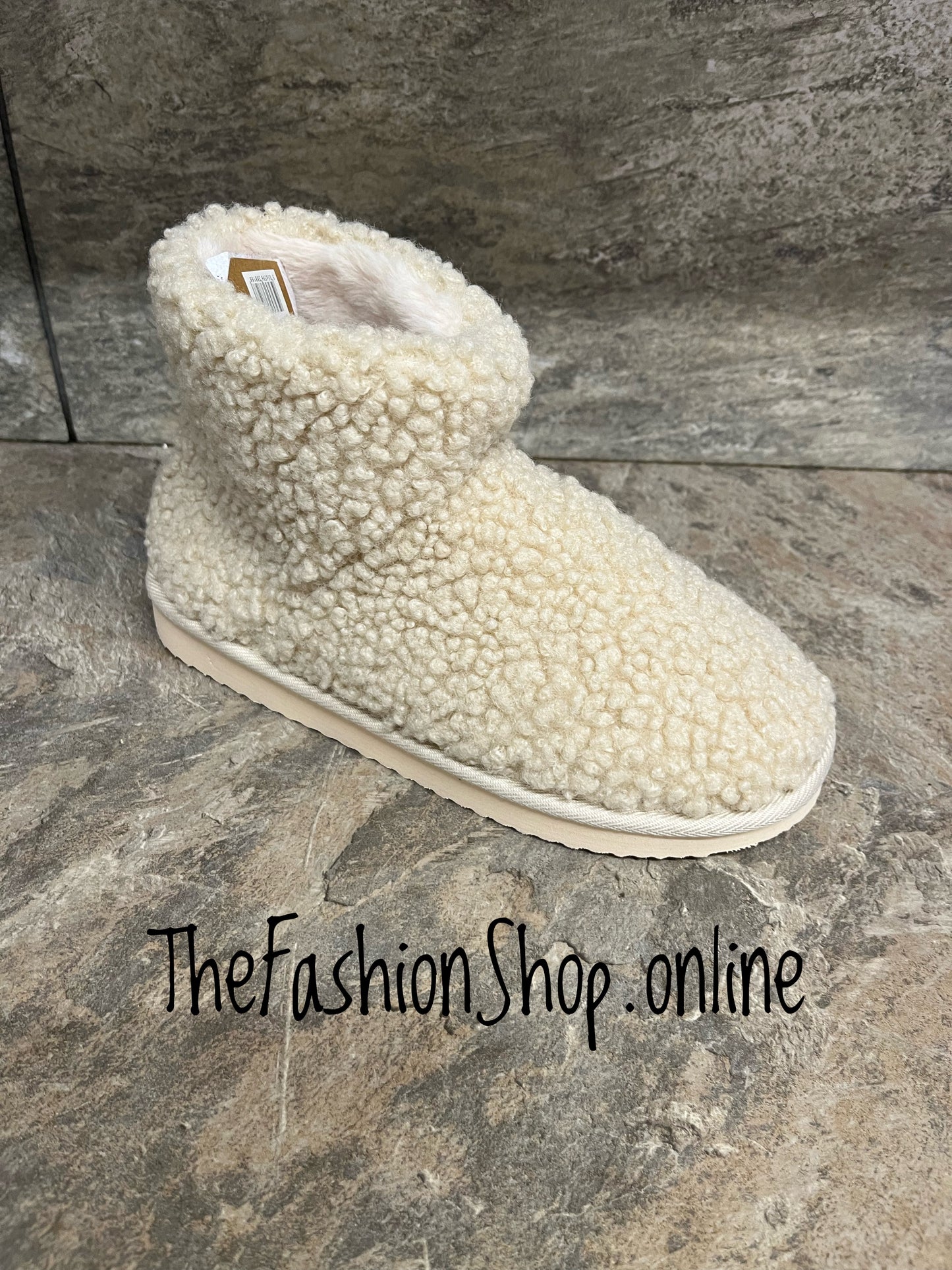 Jo & Joe Teddy Slipper Boot In Beige sizes 3-8