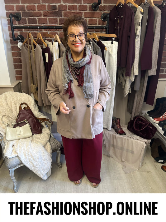 Reese mocha double breasted jacket 16-20