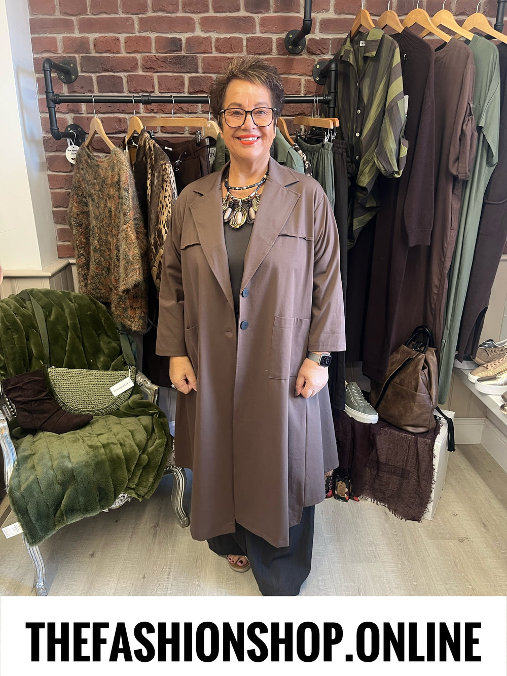 Trinny brown relaxed trench coat 14-22