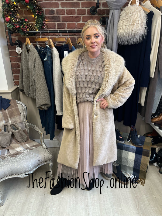 Eloise mocha scale stitch jumper 8-14