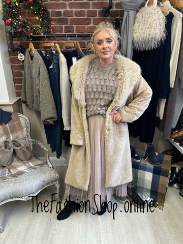 Eloise mocha scale stitch jumper 8-14