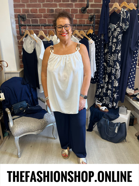 Janet white link strap top 14-20