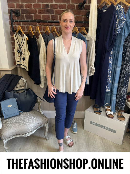 Dakota beige V neck top 8-14
