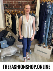 Dakota beige V neck top 8-14