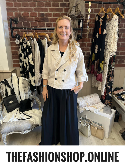 Zena beige double breasted jacket 8-16
