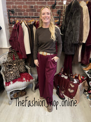 Miranda wine trousers with belt 10-16
