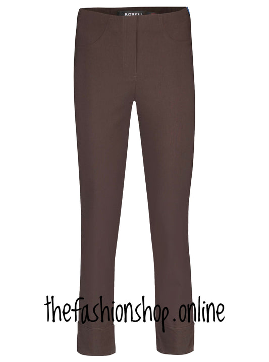 Robell Bella Dark Brown trousers 27 inch inside leg sizes 12-26