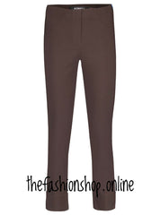 Robell Bella Dark Brown trousers 27 inch inside leg sizes 12-26
