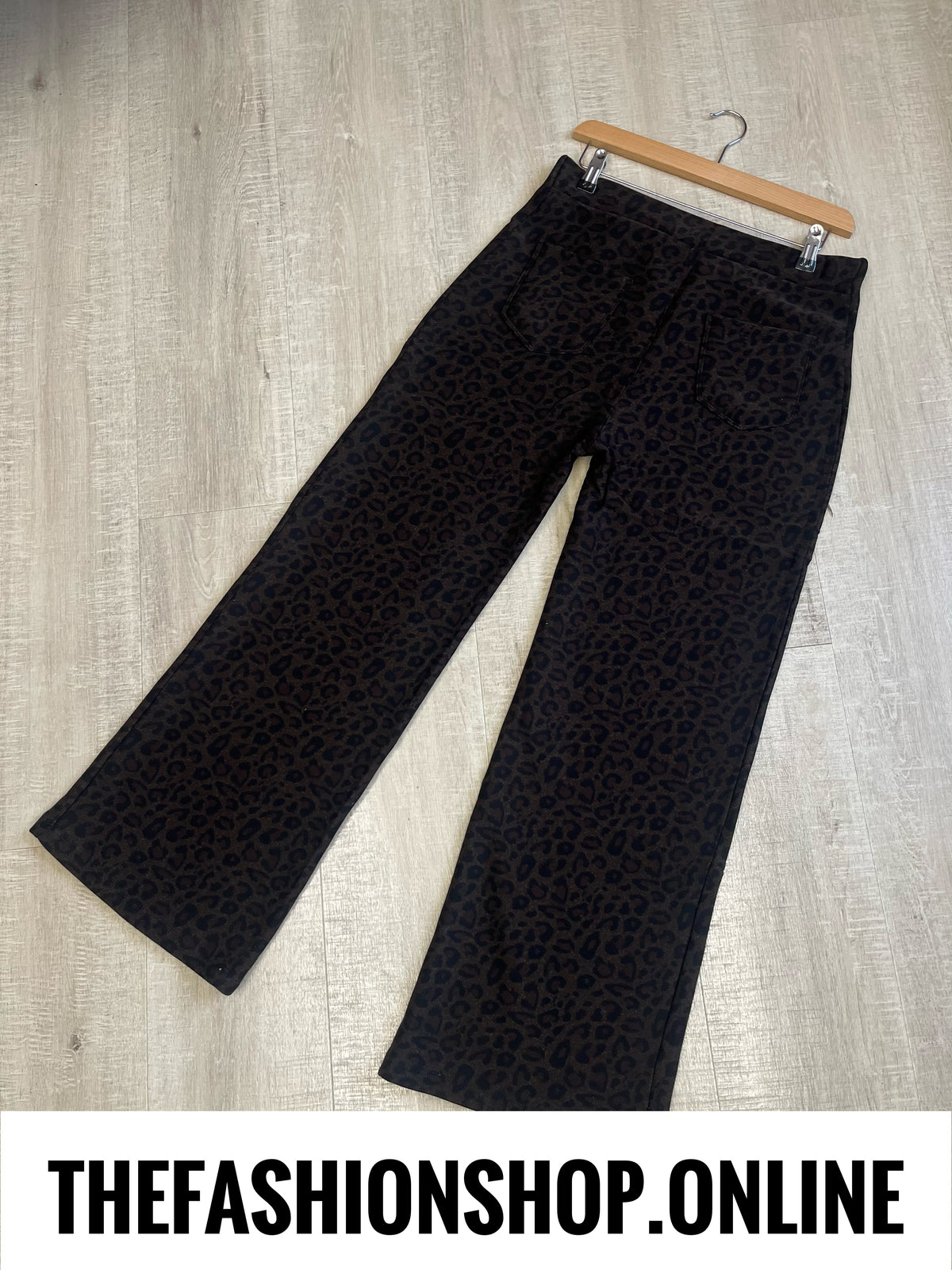 Leah leopard print trousers sizes 8-10, 12-14 and 16-18