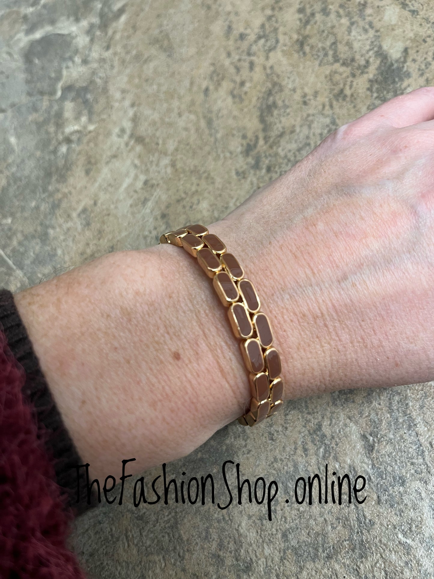Zelly gold jubilee bracelet with coffee enamel
