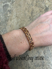 Zelly gold jubilee bracelet with coffee enamel