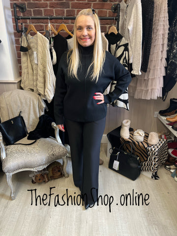 Megan black cashmere mix jumper 10-16
