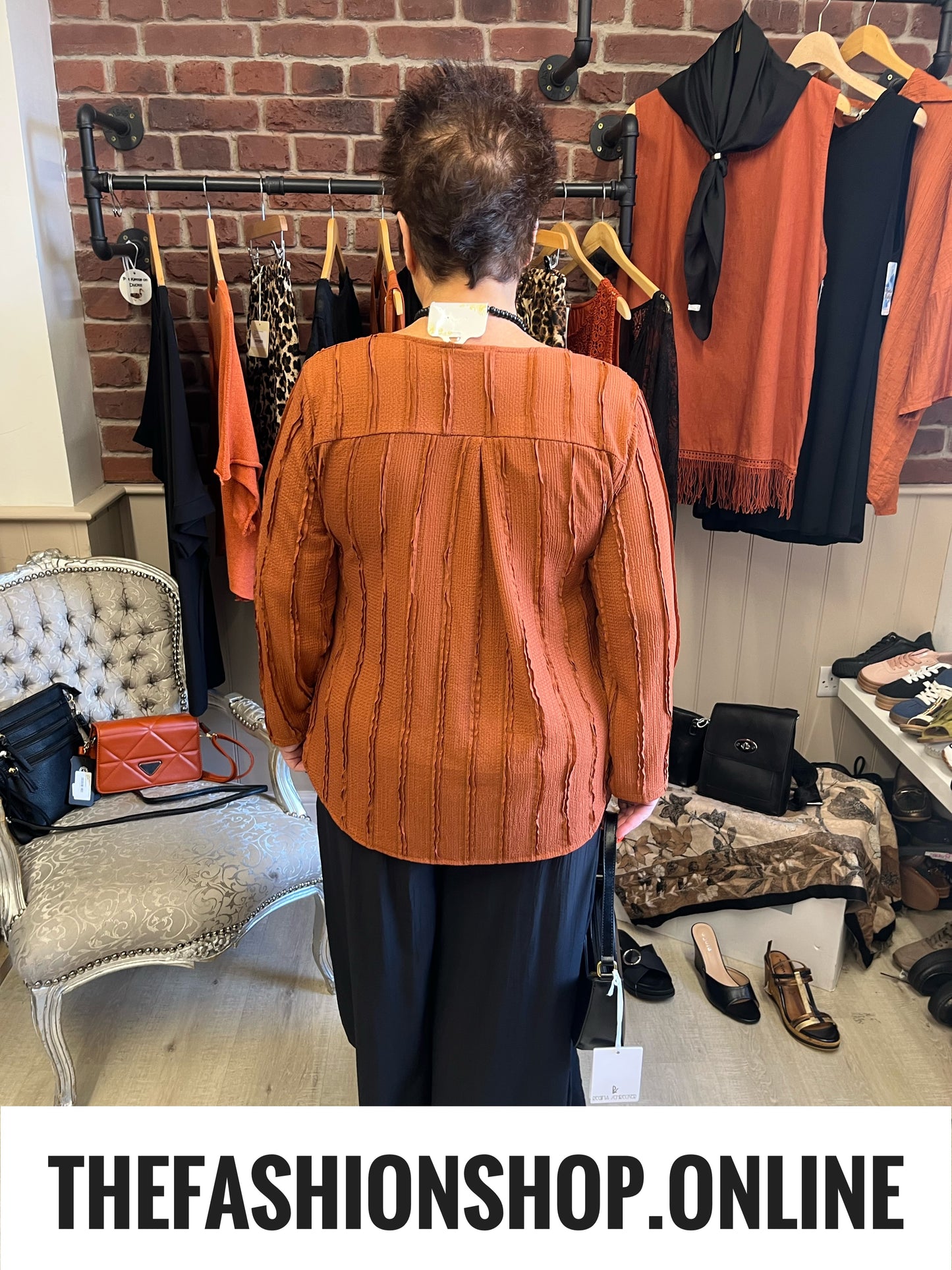 Isla cinnamon stud top with vest 10-18