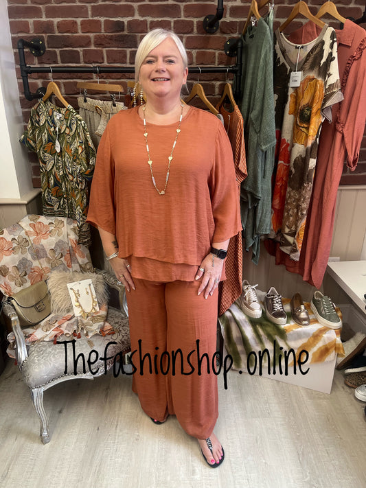 Yasmin terracotta floaty co-ord 14-20