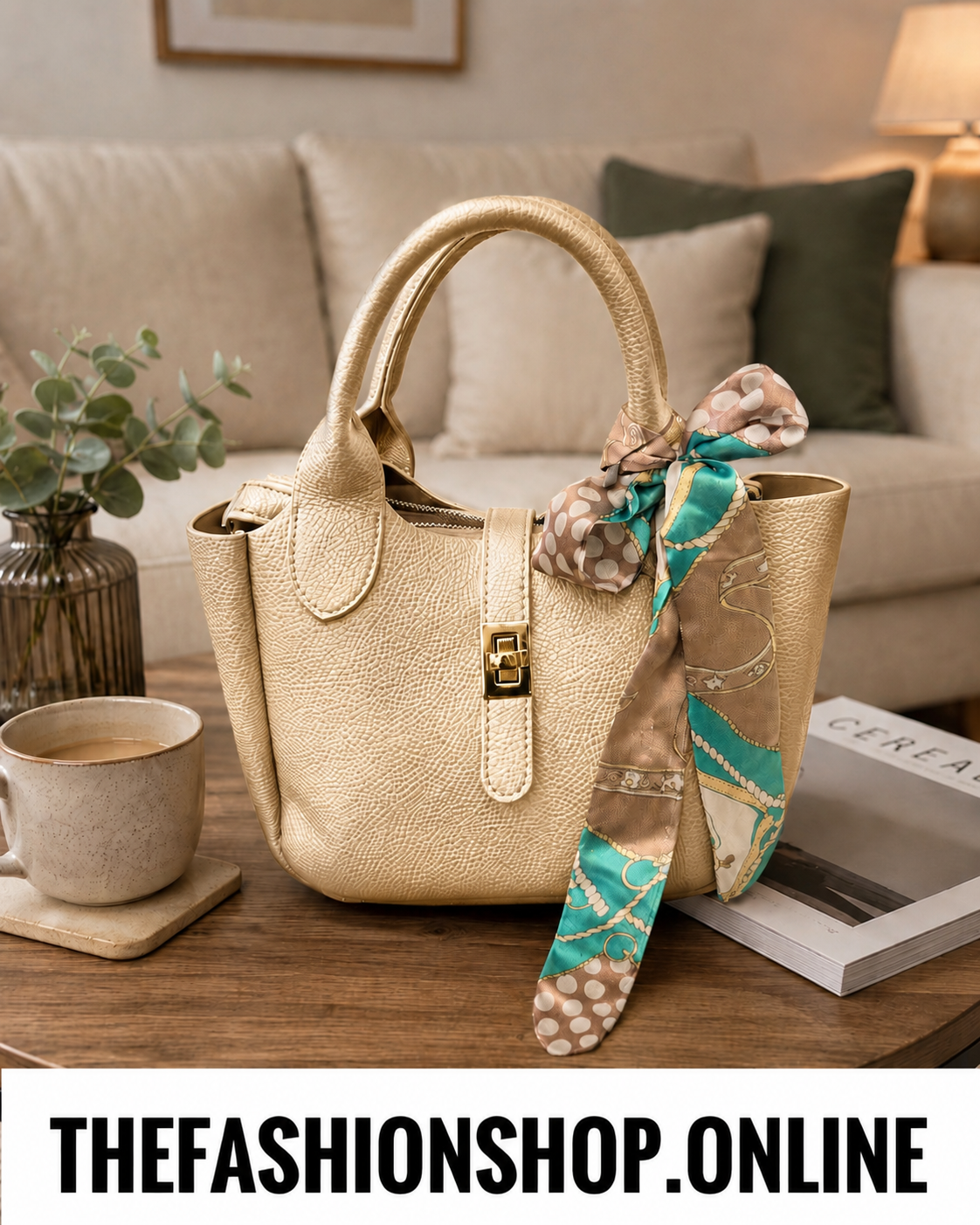 Zara gold faux leather grab bag