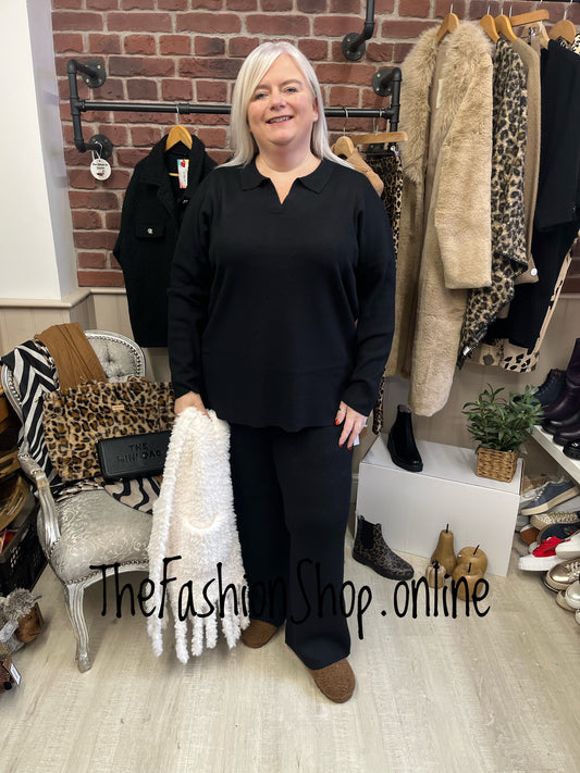 Lara black co-ord set sizes 10-16 and 16-20