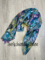 Colourful abstract flowers scarf