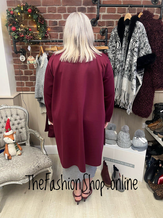 Erin wine waterfall jacket 14-22