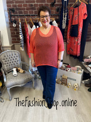 Alison coral crochet layering top 12-22