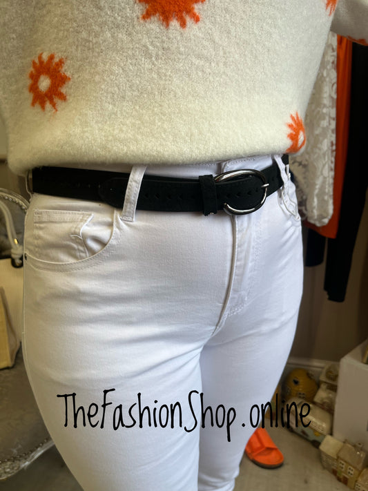 Zelly Constellation black vegan leather belt