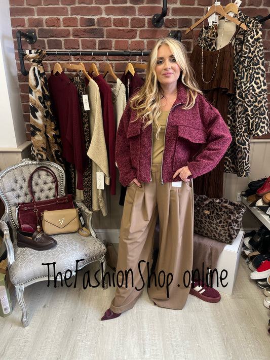 Lucy Wine Jacket with Zipper 10-18