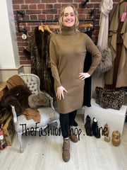 Charlotte camel jumper dress 12-16