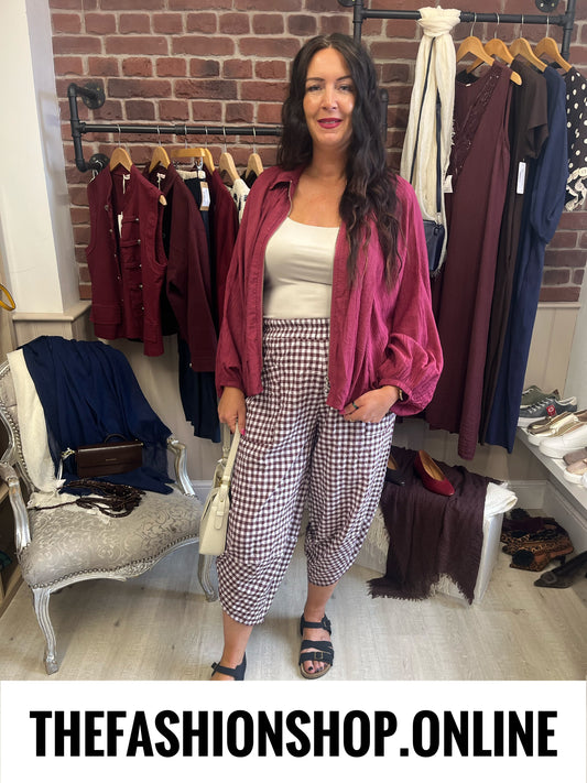 Harmony wine batwing textured jacket 14-20