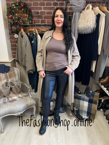 Margot taupe long sleeve layering top 10-16