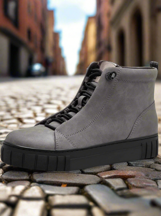Marco Tozzi grey vegan suede ankle boot sizes 4-8