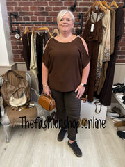 Sienna brown cold shoulder top 12-18