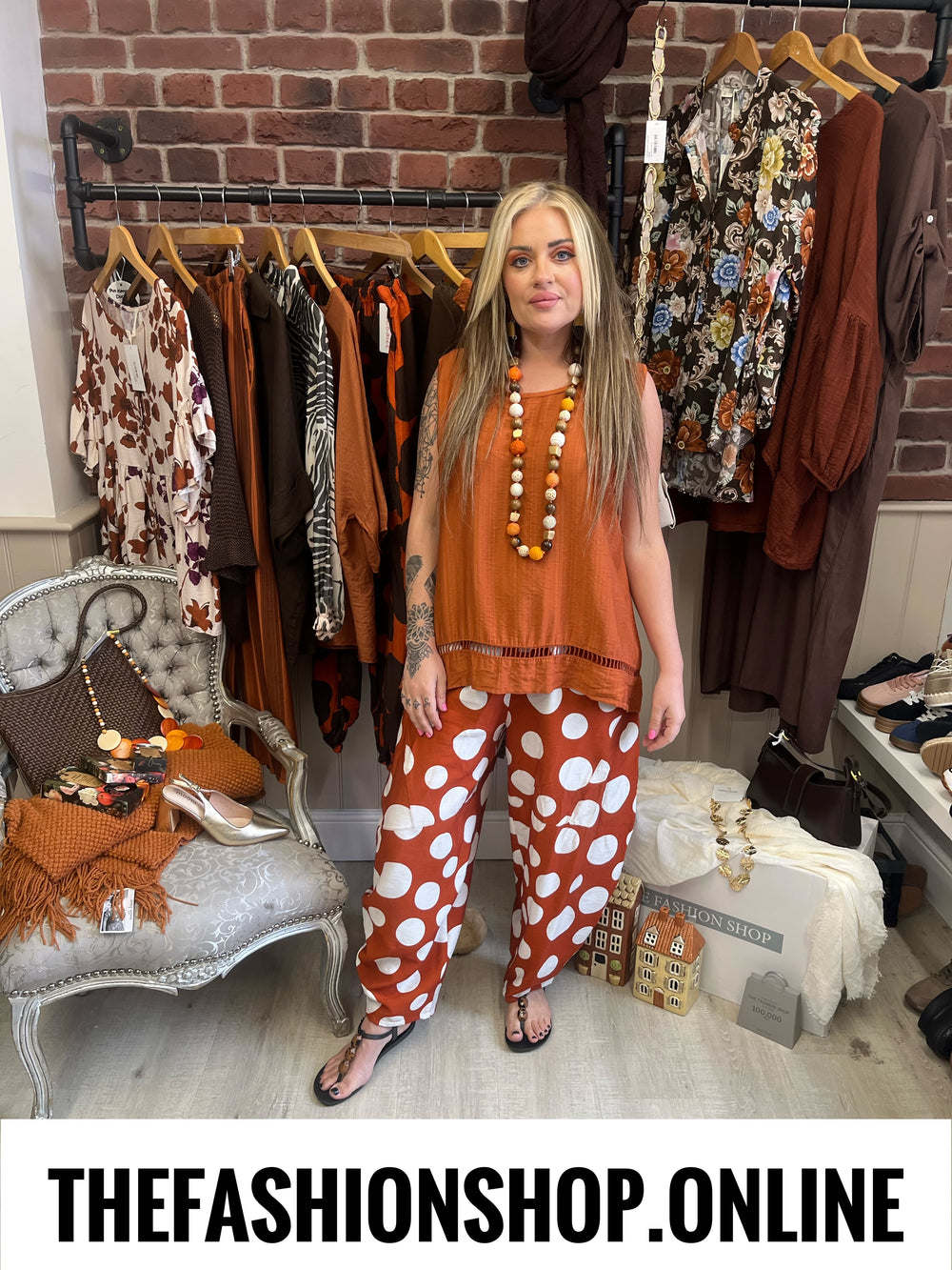 Abbie cinnamon ladder hem top 10-16