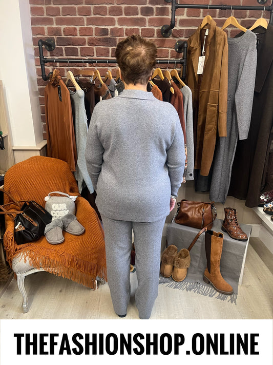 Emily grey cashmere mix co-ord 10-16