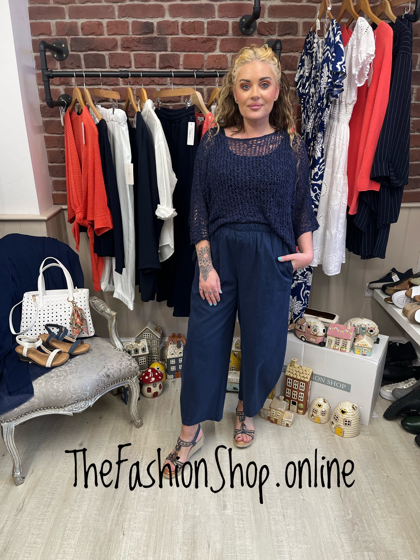 Bethany navy balloon trousers 10-16