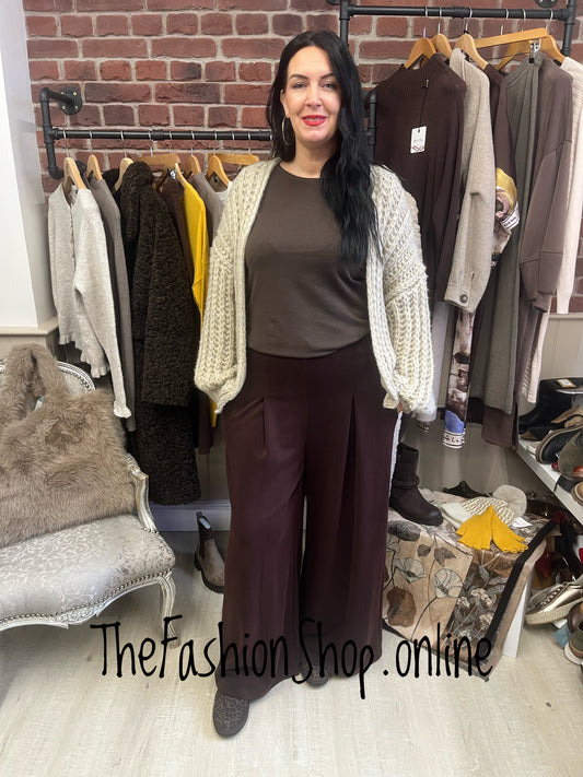 Olivia beige wool mix chunky cardigan 8-16