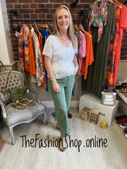 Karla white hearts crochet top 8-14