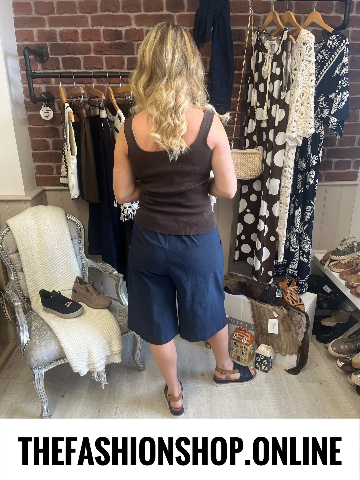 Finley navy Bermuda shorts with belt 10-16