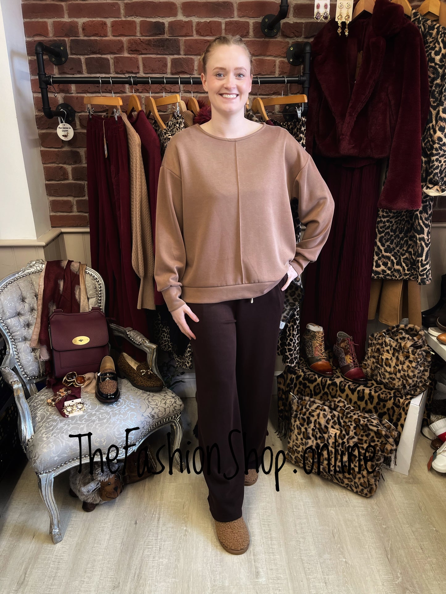 Zena Camel Front Seam Sweatshirt 8-14