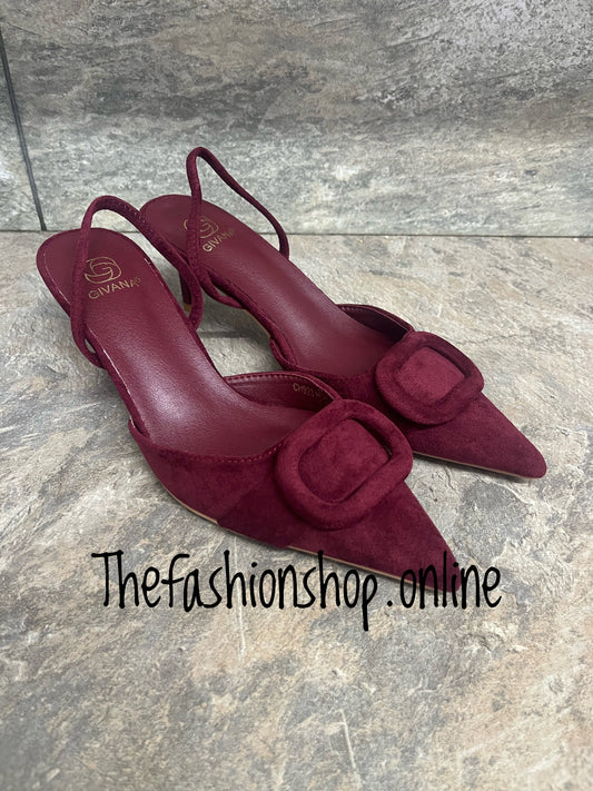 Alexa wine sling back shoe sizes 3-8 (36-41)