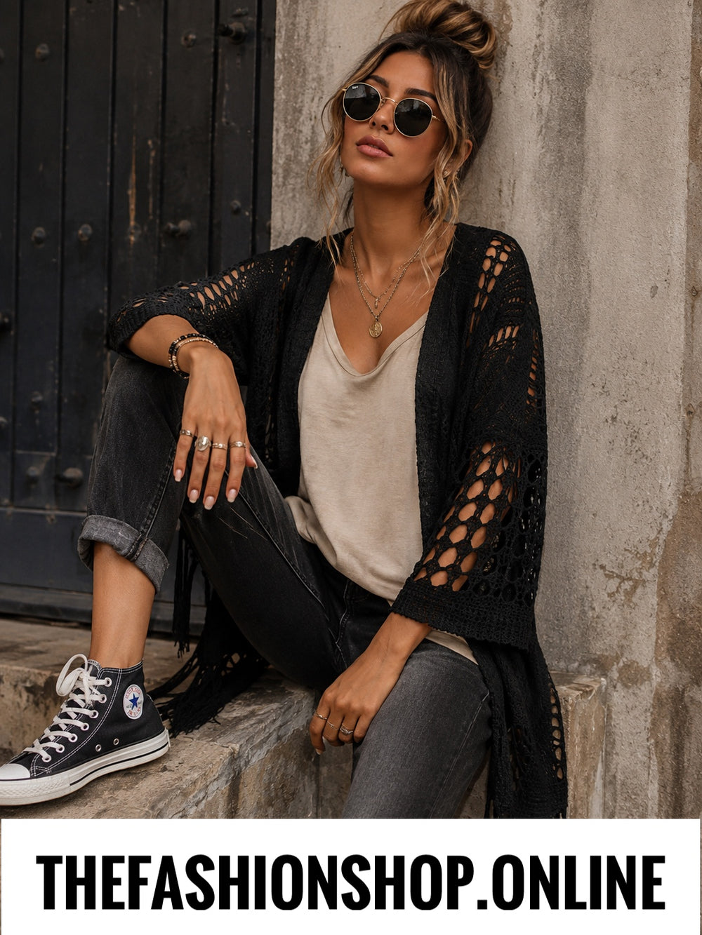 Black tassel cardigan 8-16