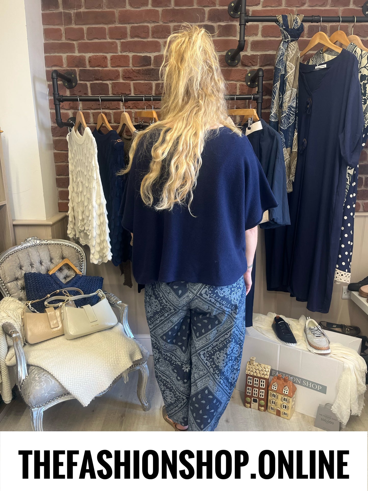 Ava navy knitted top 12-18