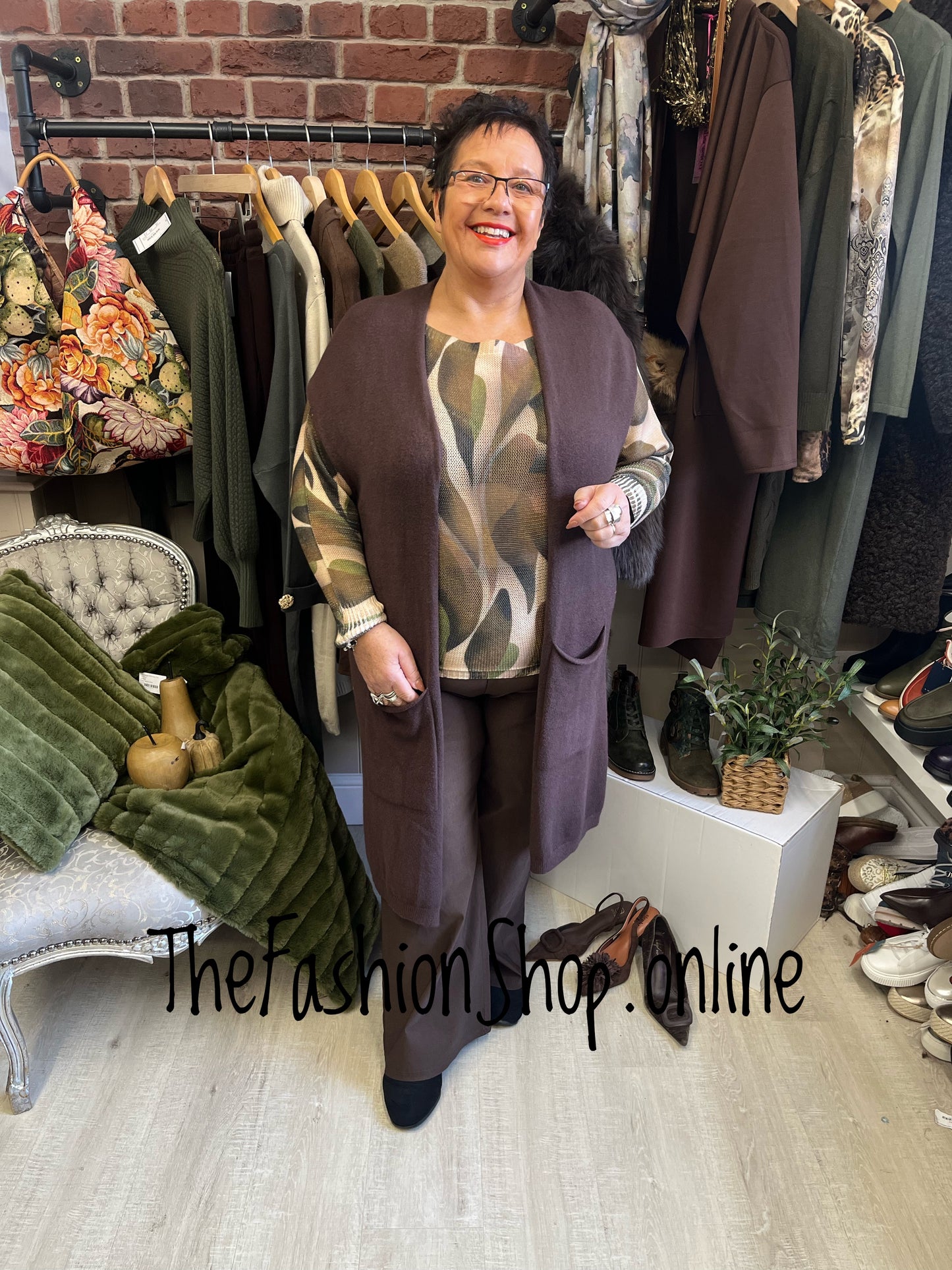 Milan Brown Longline Waistcoat 8-20