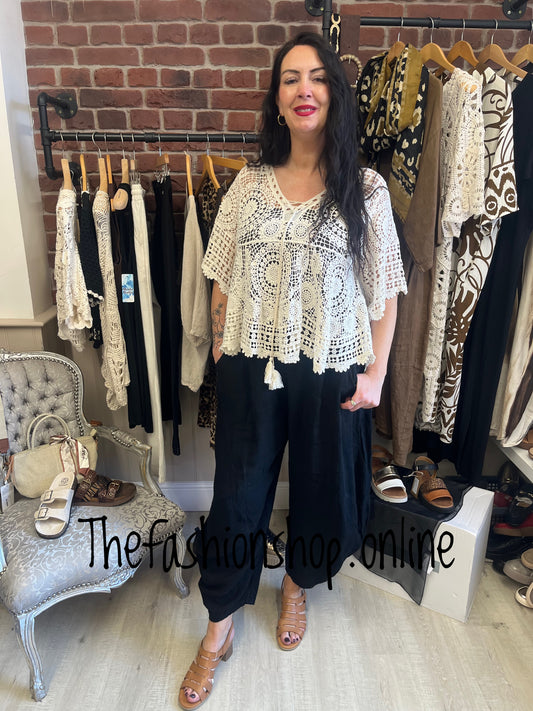 Alex cream crochet top 12-16