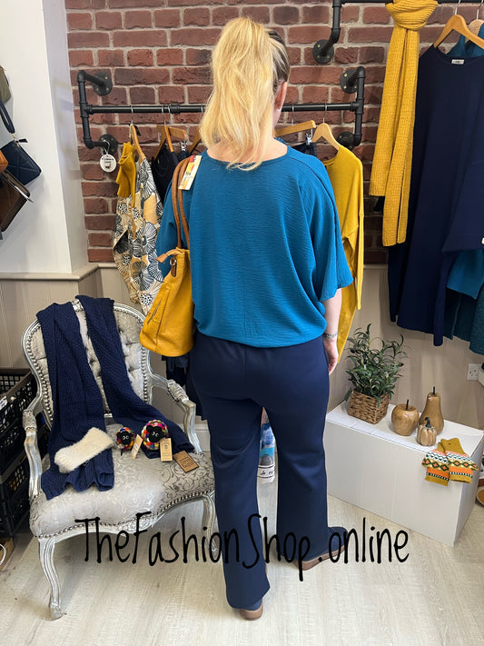 Isabella dark teal tie front top 12-16