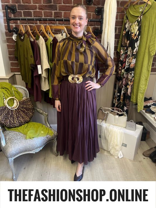 Natasha abstract tie neck sheer blouse 8-14