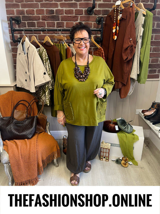Maeve olive patch pocket top 18-24